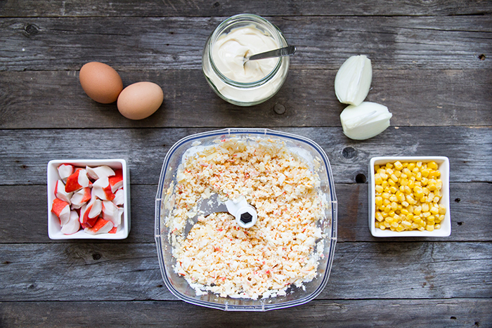 chopped ingredients in the bowl